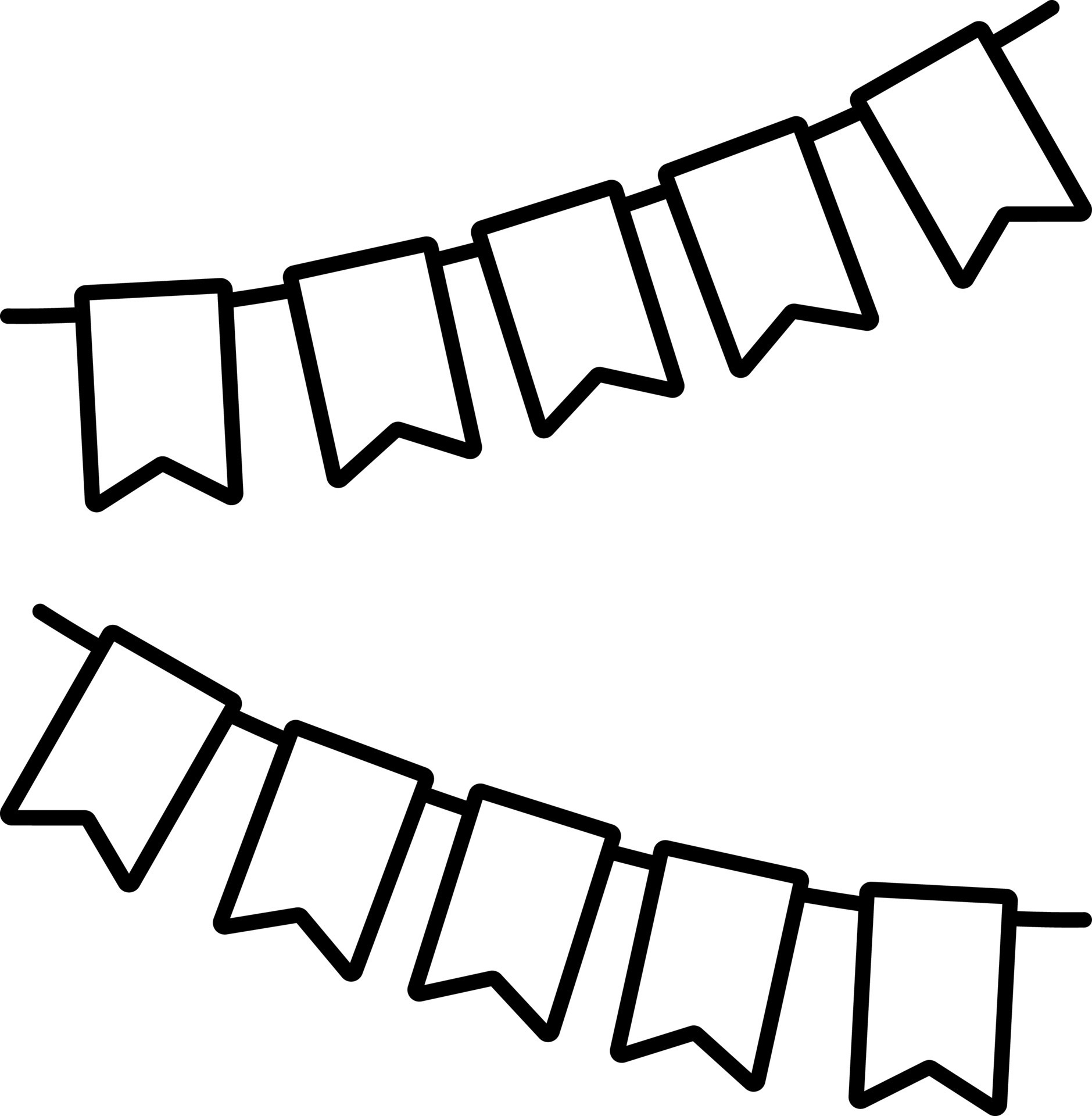 Hanging Bunting Flag Icon In Line Art. 24155325 Vector Art at Vecteezy