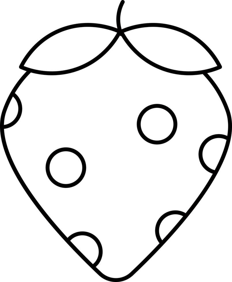 Black Outline Illustration Of Strawberry Icon. vector