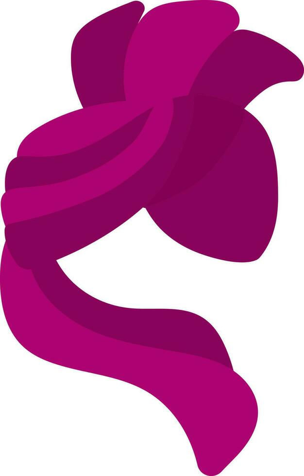 Flat Style Turban Icon In Pink Color. vector
