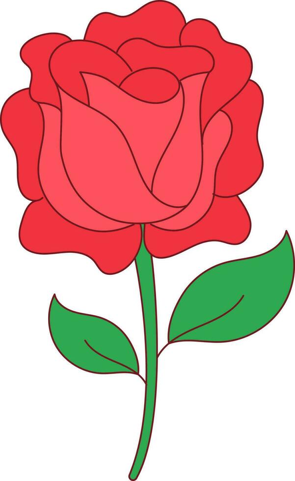 aislado Rosa brote icono en plano estilo. vector