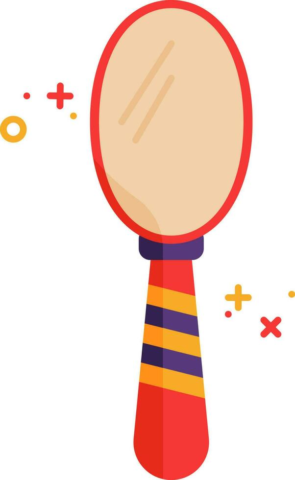 Colorful Hand Mirror Icon In Flat Style. vector
