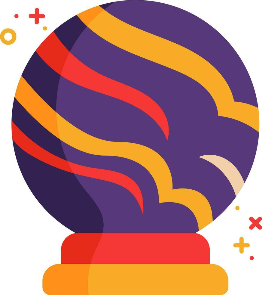 Colorful Magic Globe Icon In Flat Style. vector