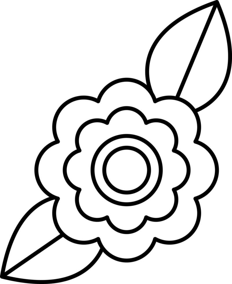 Isolated Flower Icon In Black Line Art. vector