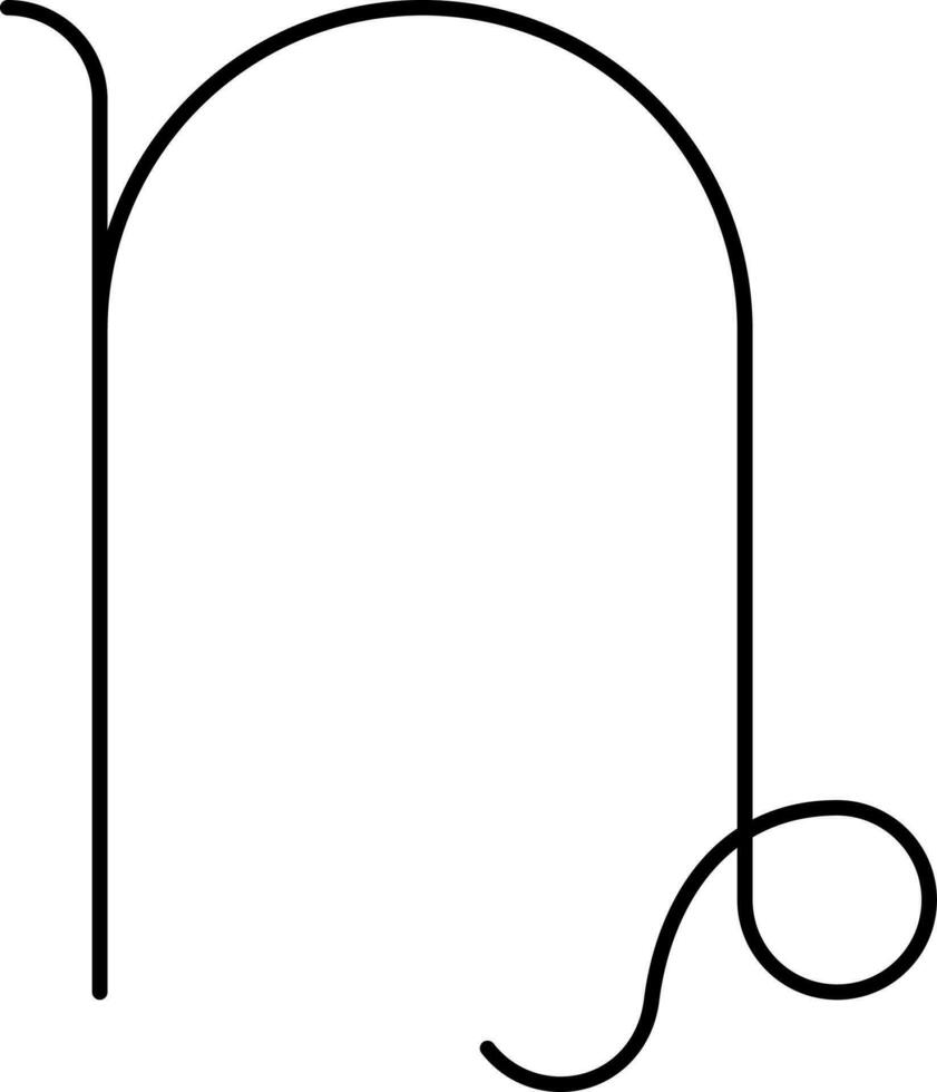 Black Capricorn Icon Or Symbol. vector