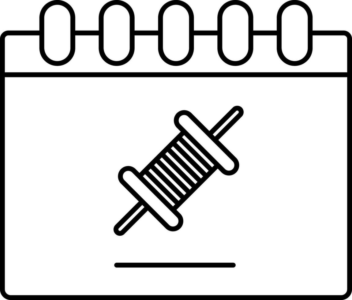 Calender Kite Thread Spool Icon In Flat Style. vector
