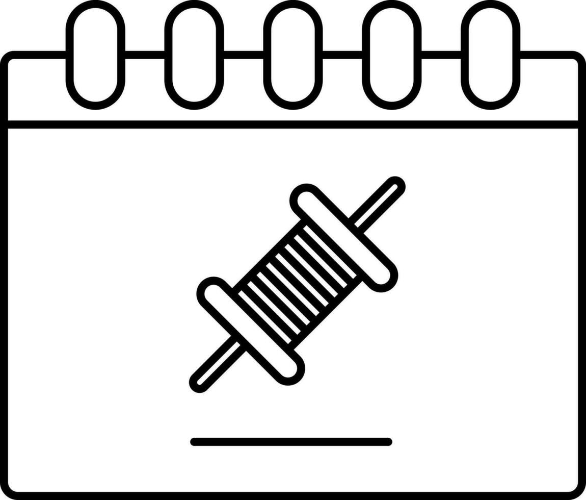 calandrar cometa hilo carrete icono en plano estilo. vector