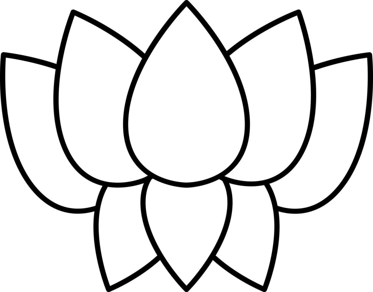 Water Lily Black Outline Icon. vector