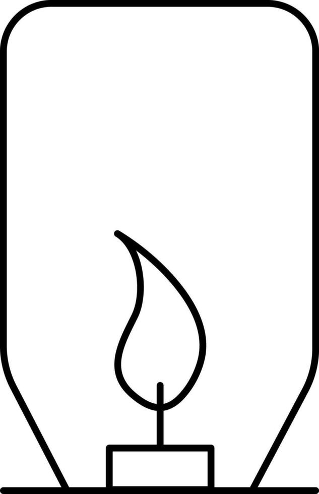 Isolated Sky Lantern Icon In Black Stroke. vector