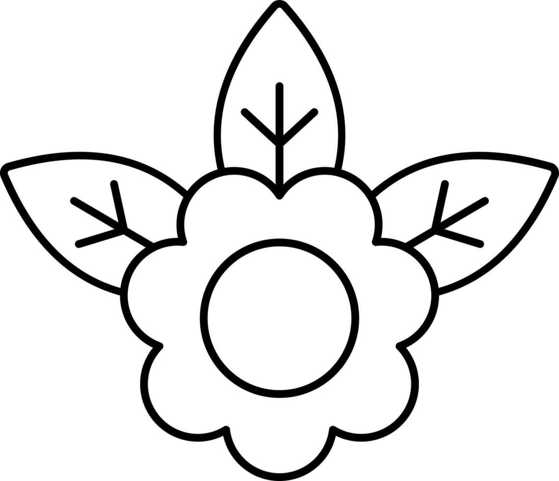 Isolated Flower Icon In Black Line Art. vector