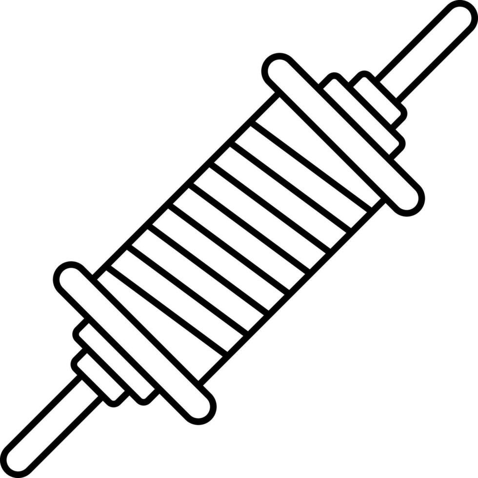 Kite Thread Spool Icon In Black Thin Line. vector