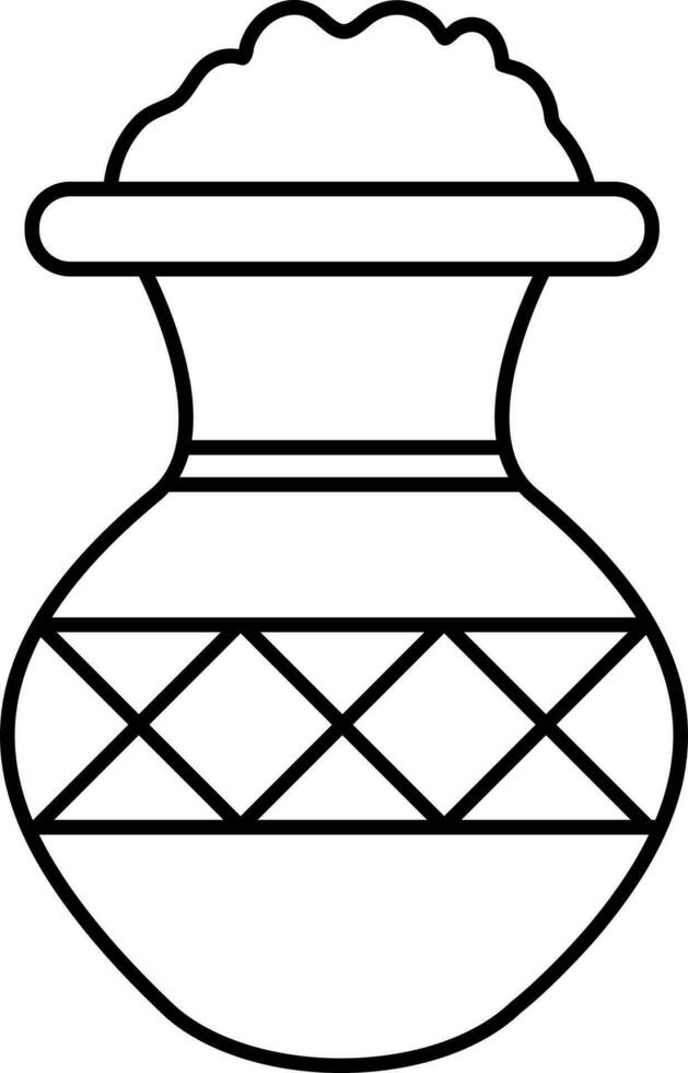 White Food Kalash Icon In Line Art. vector