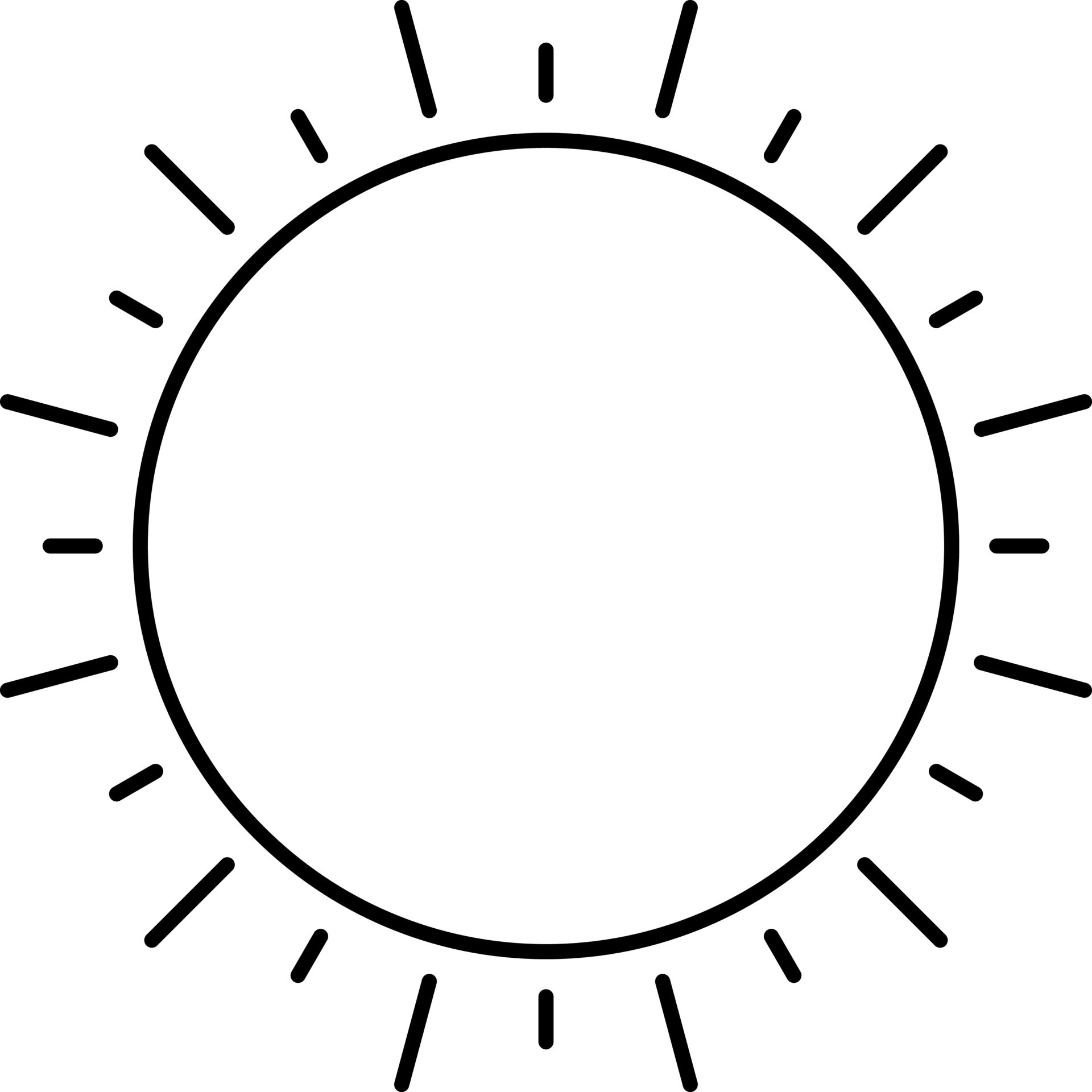 Black Line Art Illustration of Sun Icon. 24155421 Vector Art at Vecteezy