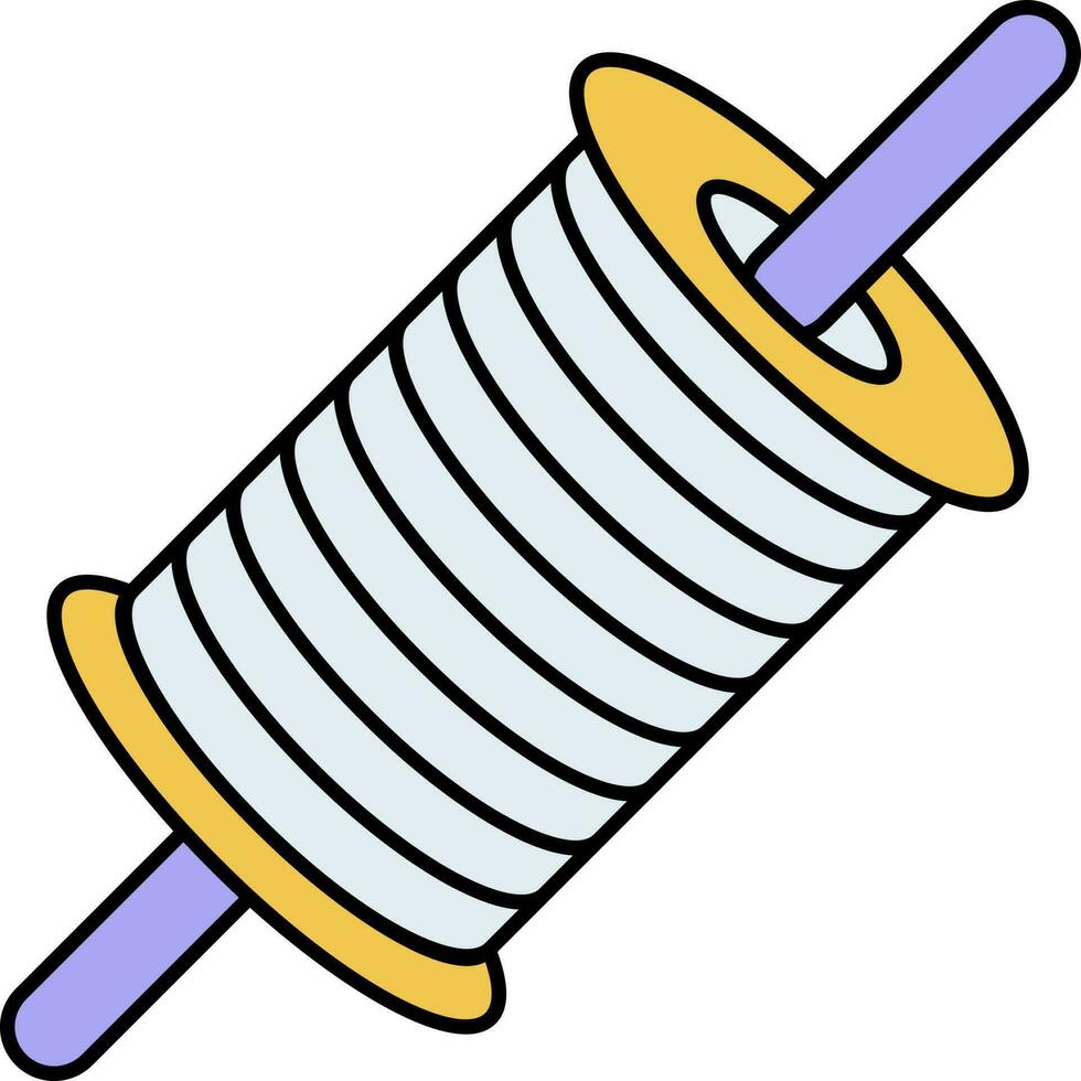 Kite Thread Spool Colorful Icon In Flat Style. vector