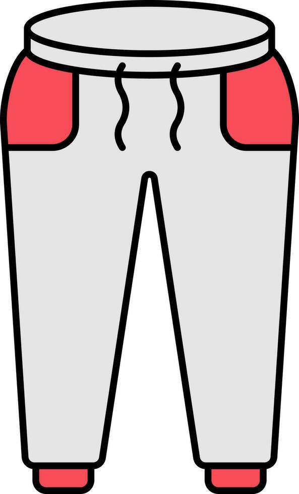 deporte pantalón icono en rojo y gris color. vector