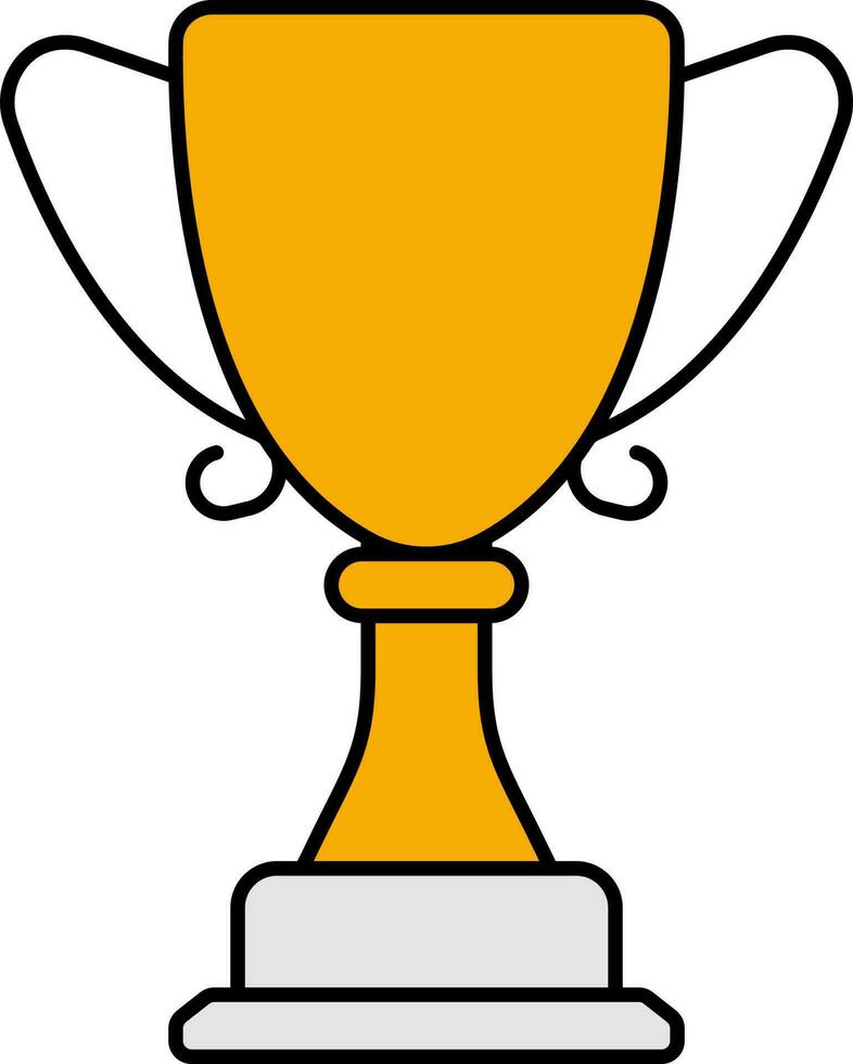 Isolated Trophy Cup Icon In Yellow And Gray Color. vector