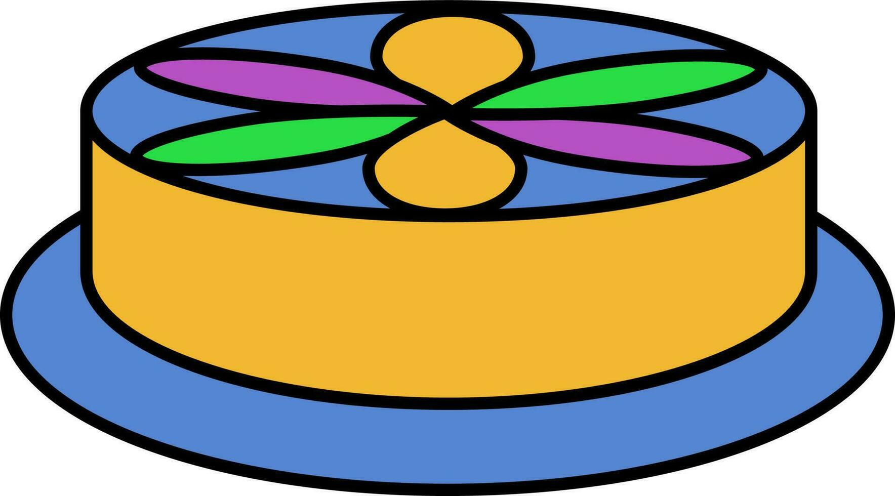 Colorful King Cake Icon Or Symbol. vector