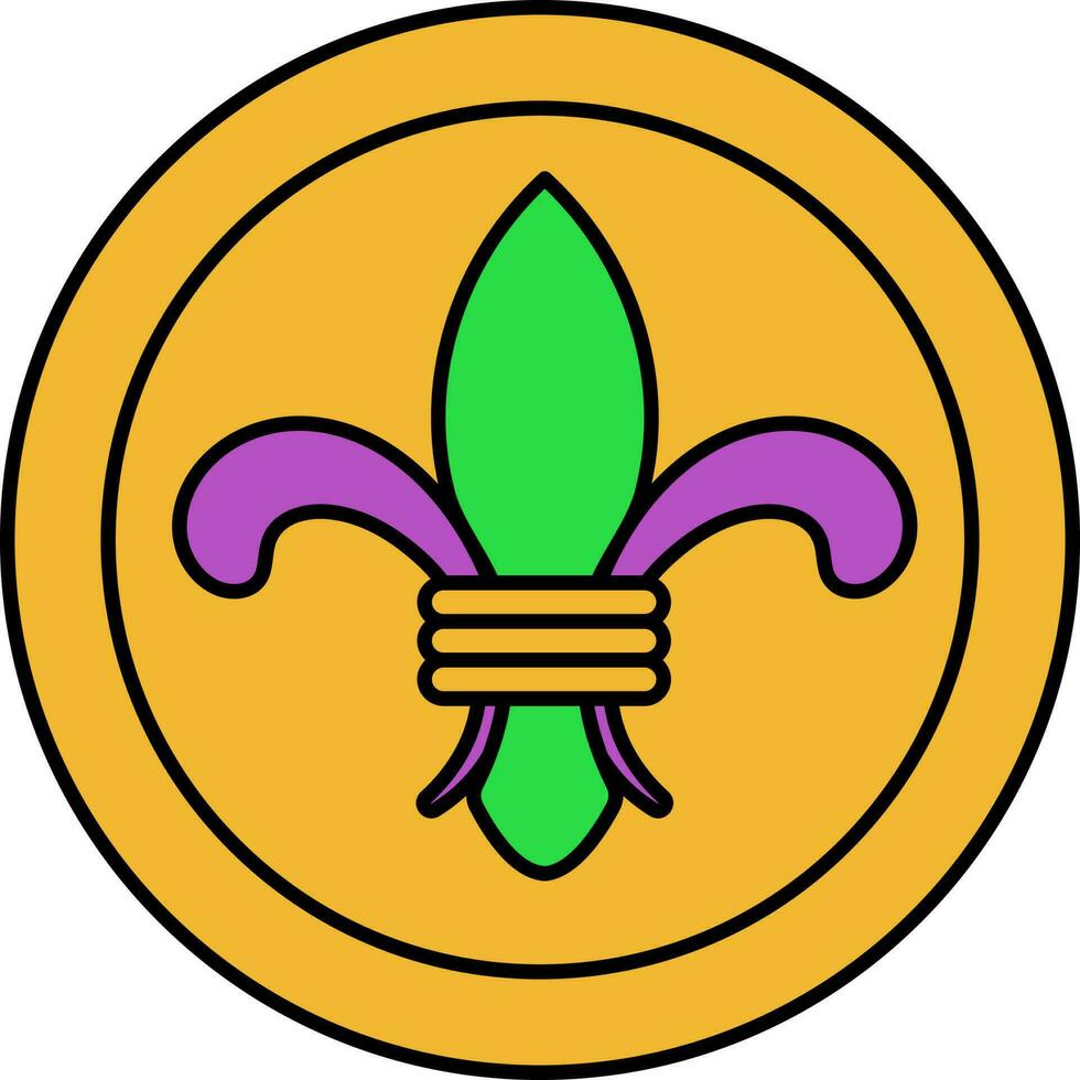 fleur Delaware lis símbolo moneda vistoso icono. vector