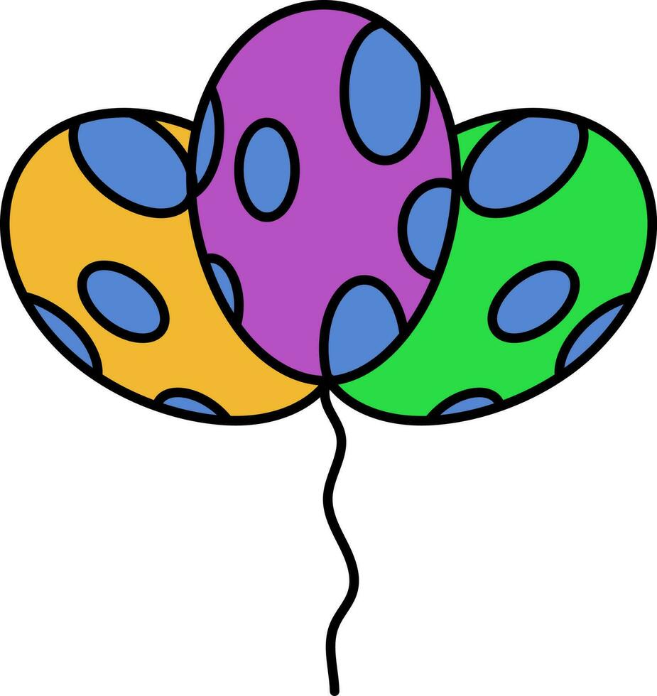 Colorful Polka Balloons Bunch Icon. vector