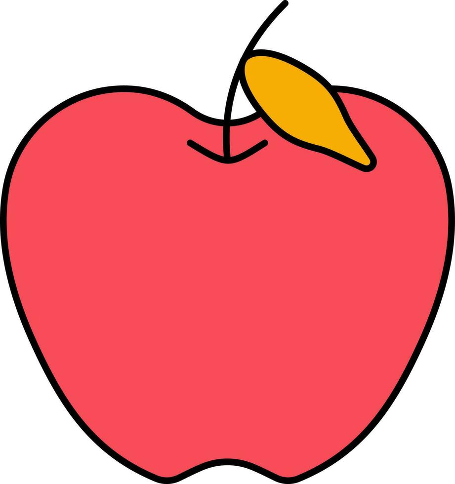 Red And Yellow Apple Icon In Flat Style. vector
