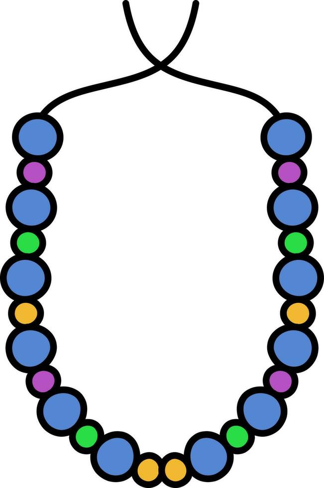 Illustration Of Beads Garland Colorful Icon. vector