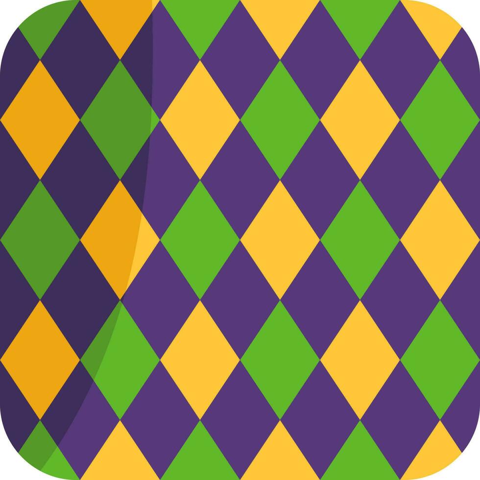 Mardi Gras Rhombus Abstract Icon In Flat Style. vector