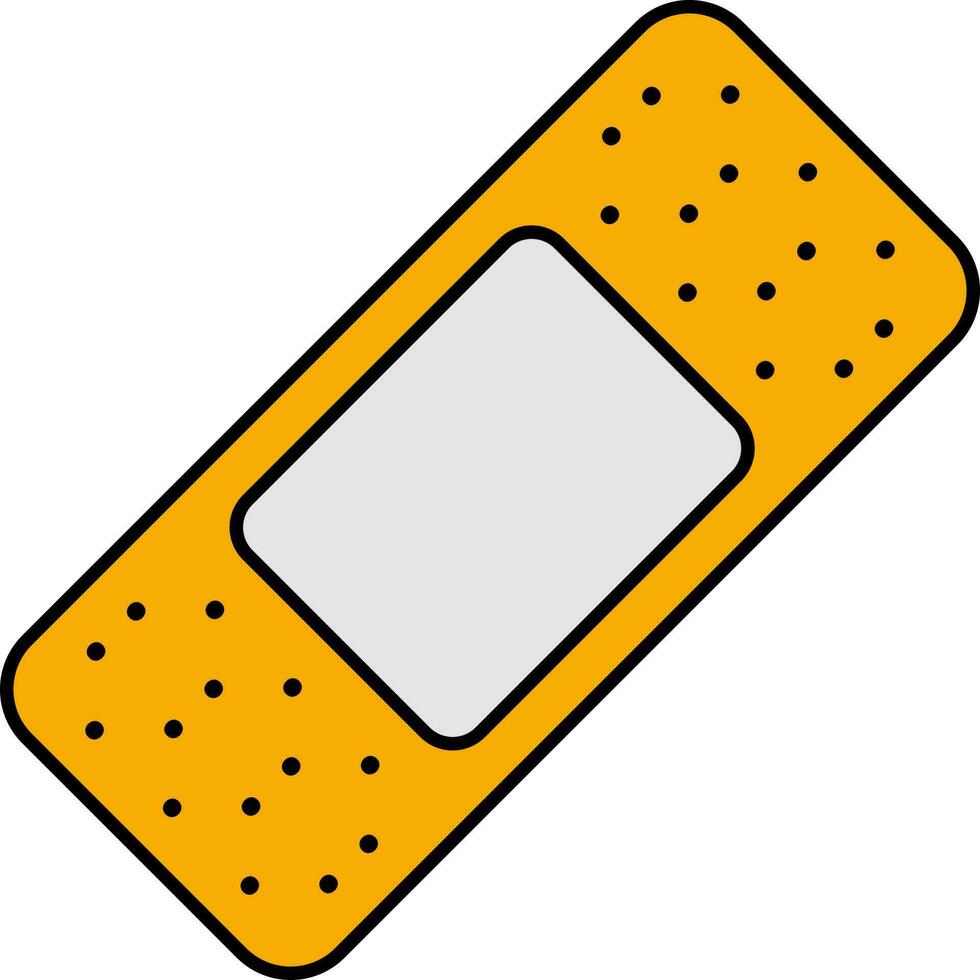 Isolated Yellow And Gray Color Bandage Icon. vector