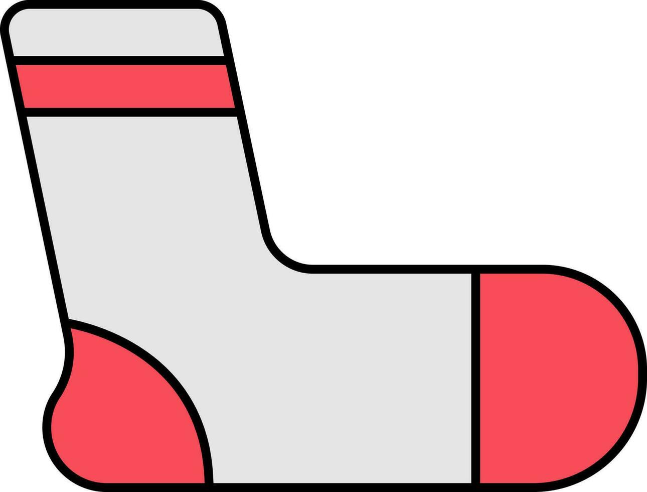 Isolated Socks Icon In Red And Gray Color. vector