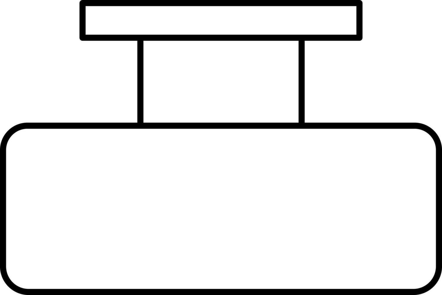 colgando rectángulo tablero icono en negro Delgado línea. vector