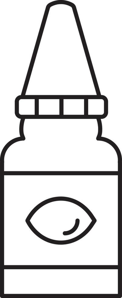 Eye Dropper Bottle Icon In Black Thin Line. vector