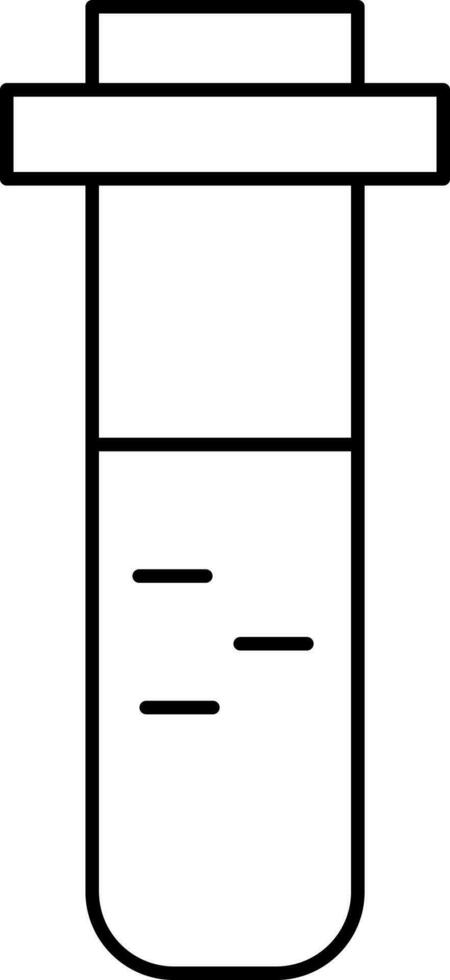 Test Tube Icon In Black Linear Style. vector