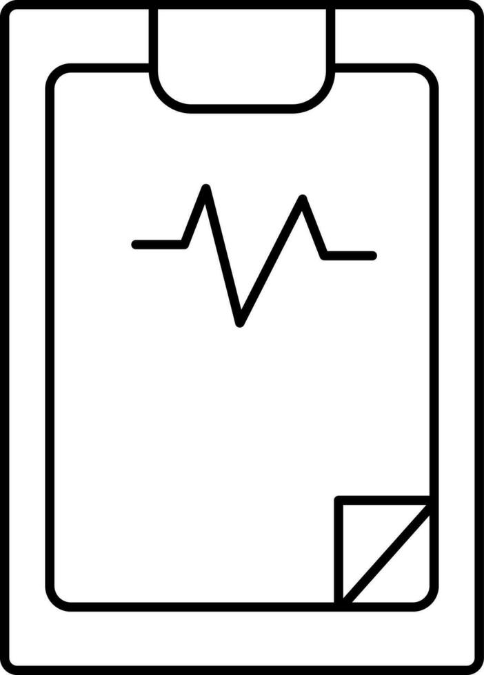 Cardiac Report Icon In Black Thin Line. vector