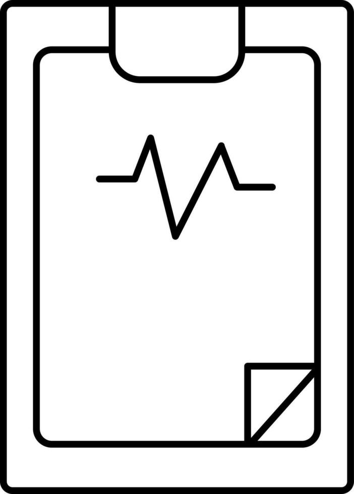 Cardiac Report Icon In Black Thin Line. vector