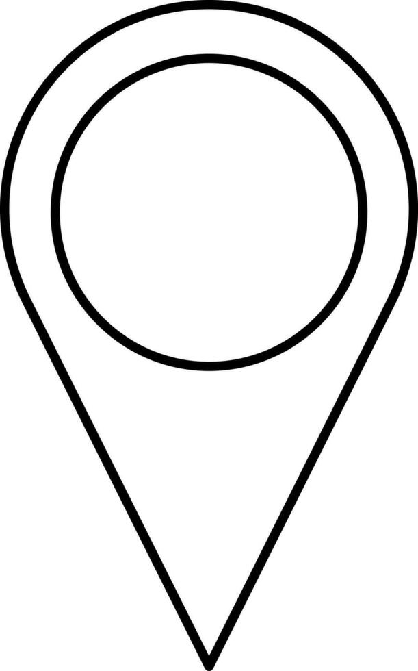 Black Linear Of Gps Location Pin Icon. vector