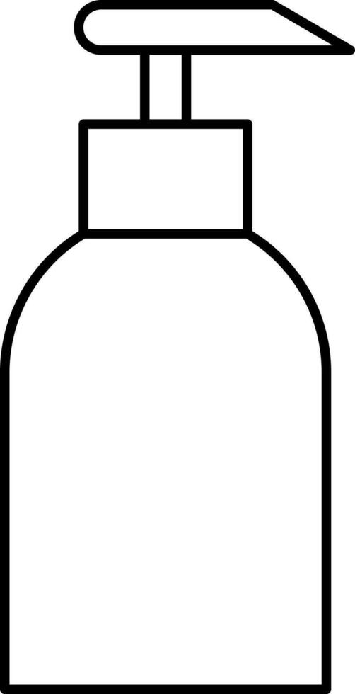 Dispenser Or Pump Bottle Icon In Black Line Art. vector