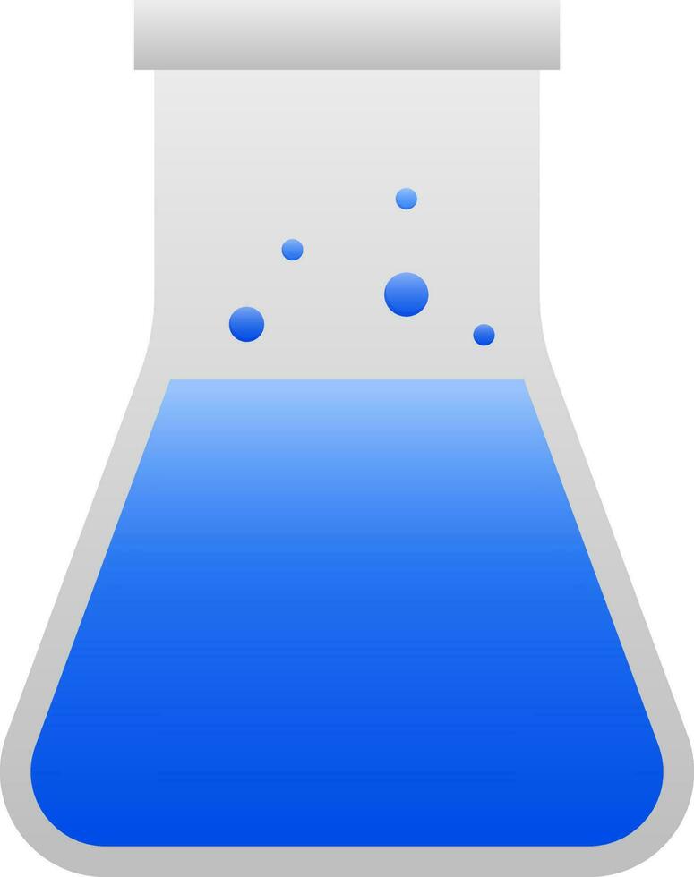 Blue Liquid Erlenmeyer Flask Flat Icon. vector