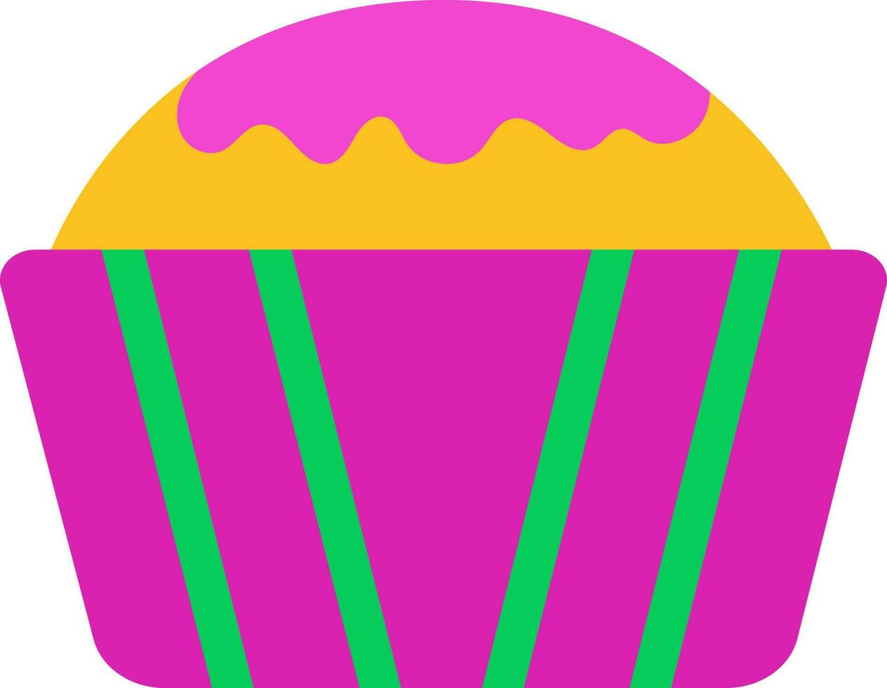 Colorful Muffin Or Cupcake Flat Icon. vector