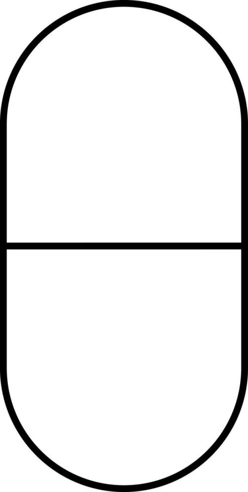 Isolated Tablet Or Capsule Linear Icon. vector