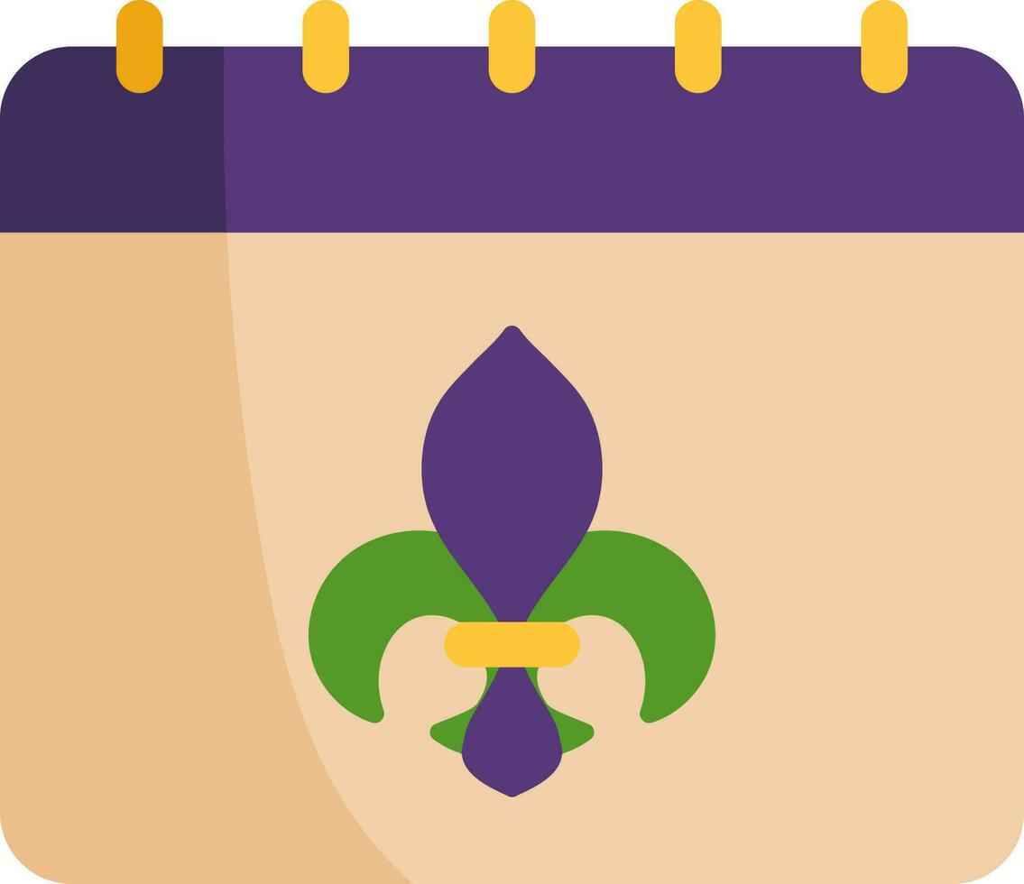 Flat Style Fleur De Lis Calendar Icon. vector