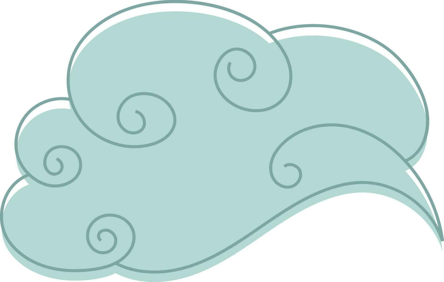 Blue Cloud Doodle Icon Or Symbol. vector