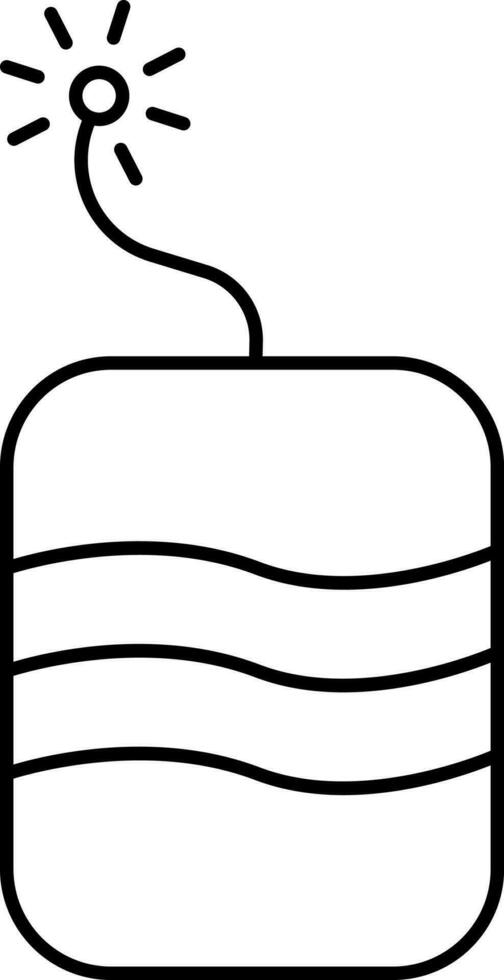 Illustration Of Firecrackers Icon In Line Art. vector