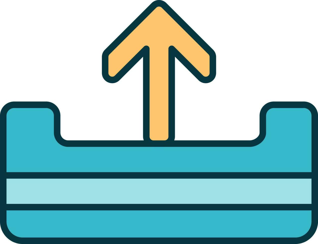 Upload Icon Or Symbol In Blue And Orange Icon. vector