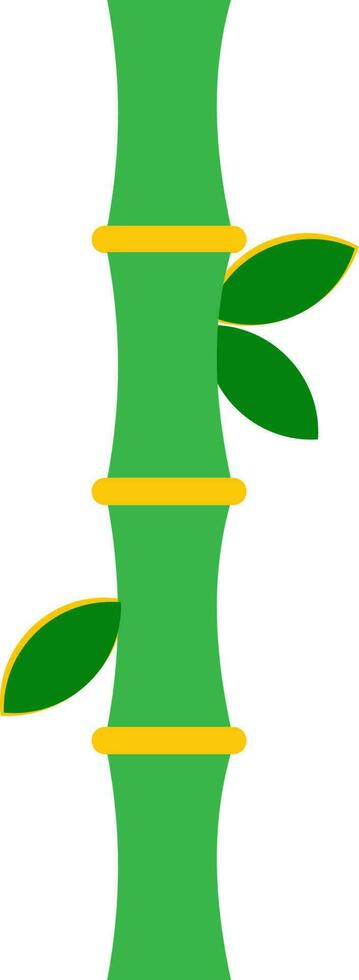 Isolated Green Bamboo Icon In Flat Style. vector