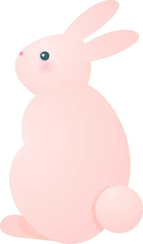 Cartoon Character Of Cute Bunny Or Rabbit Icon In Pink Color. vector