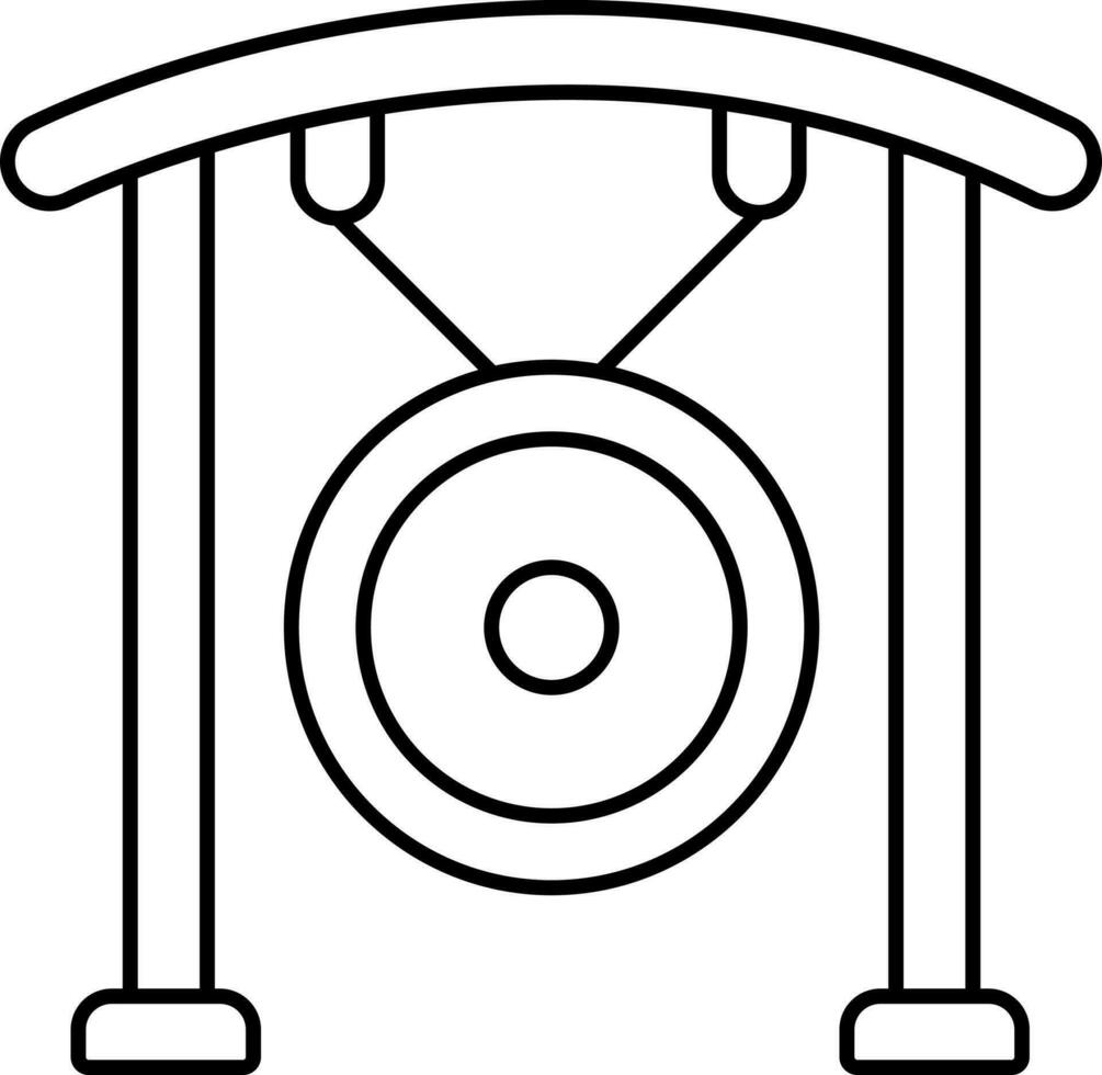 Isolated Gong Vector Icon In Line Art.