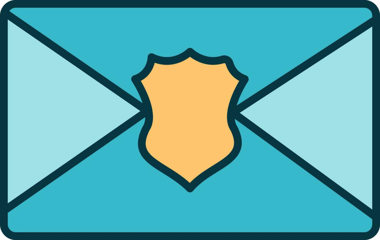 Orange And Blue Mail Security Icon Or Symbol. vector