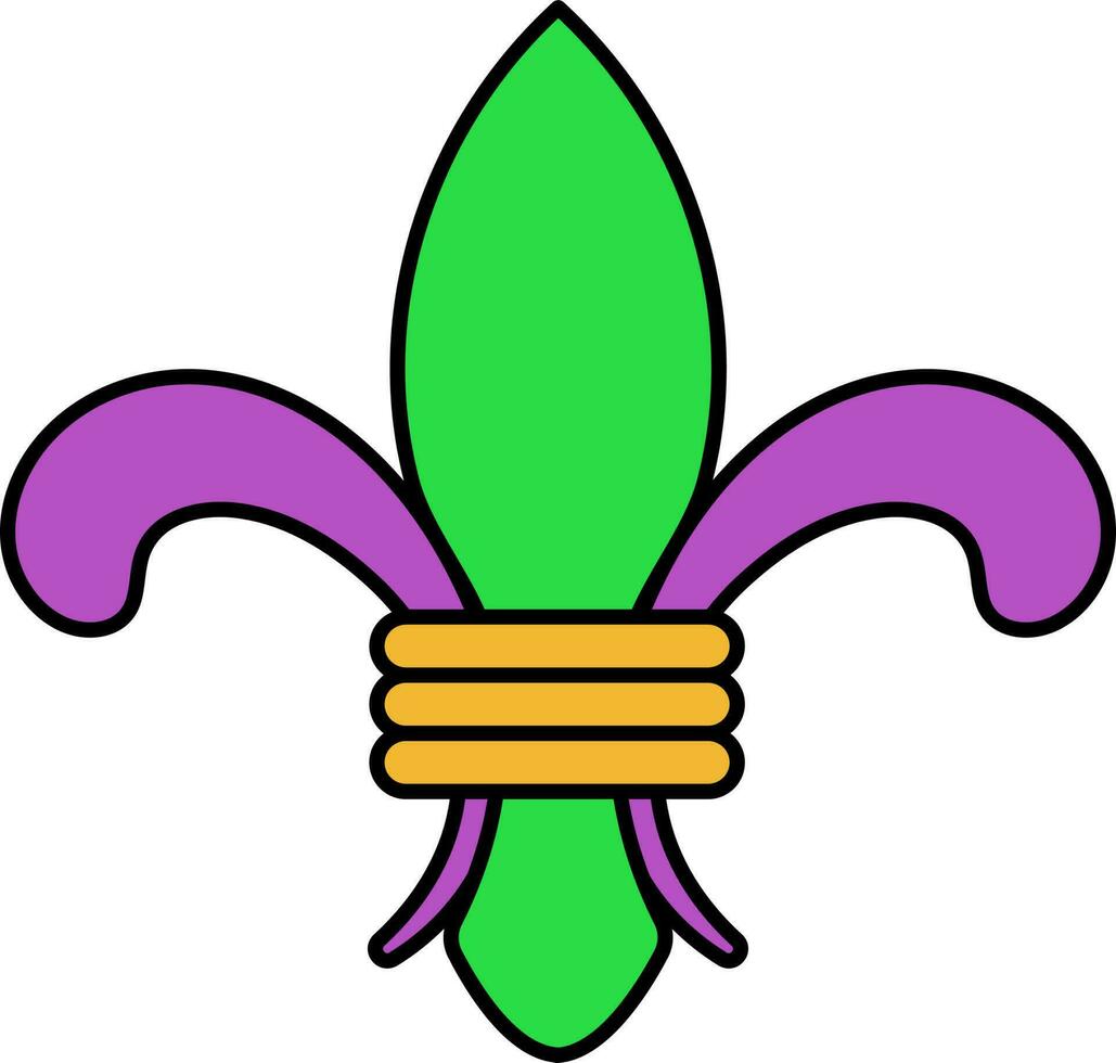 Fleur De Lis Colorful Icon Or Symbol. vector