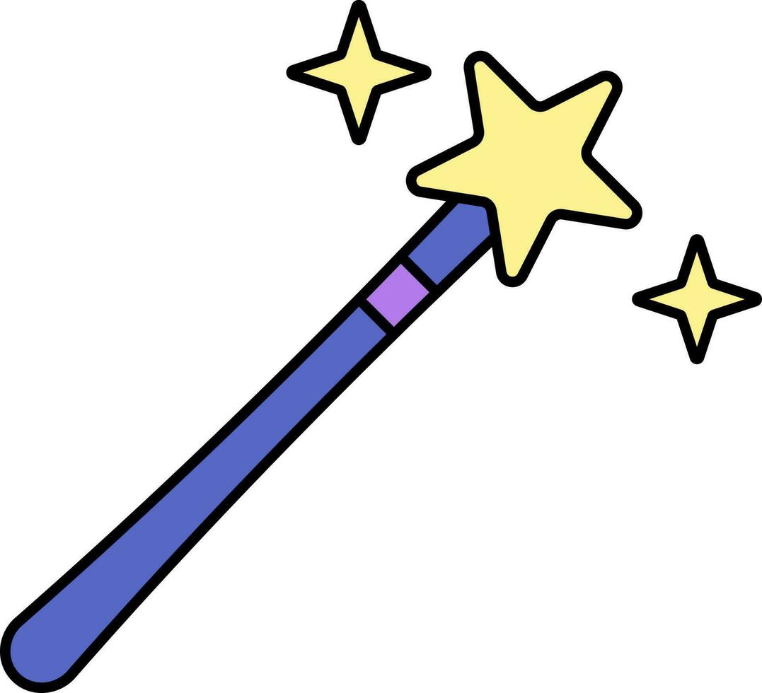 Magic Wand Icon In Blue And Yellow Color. vector