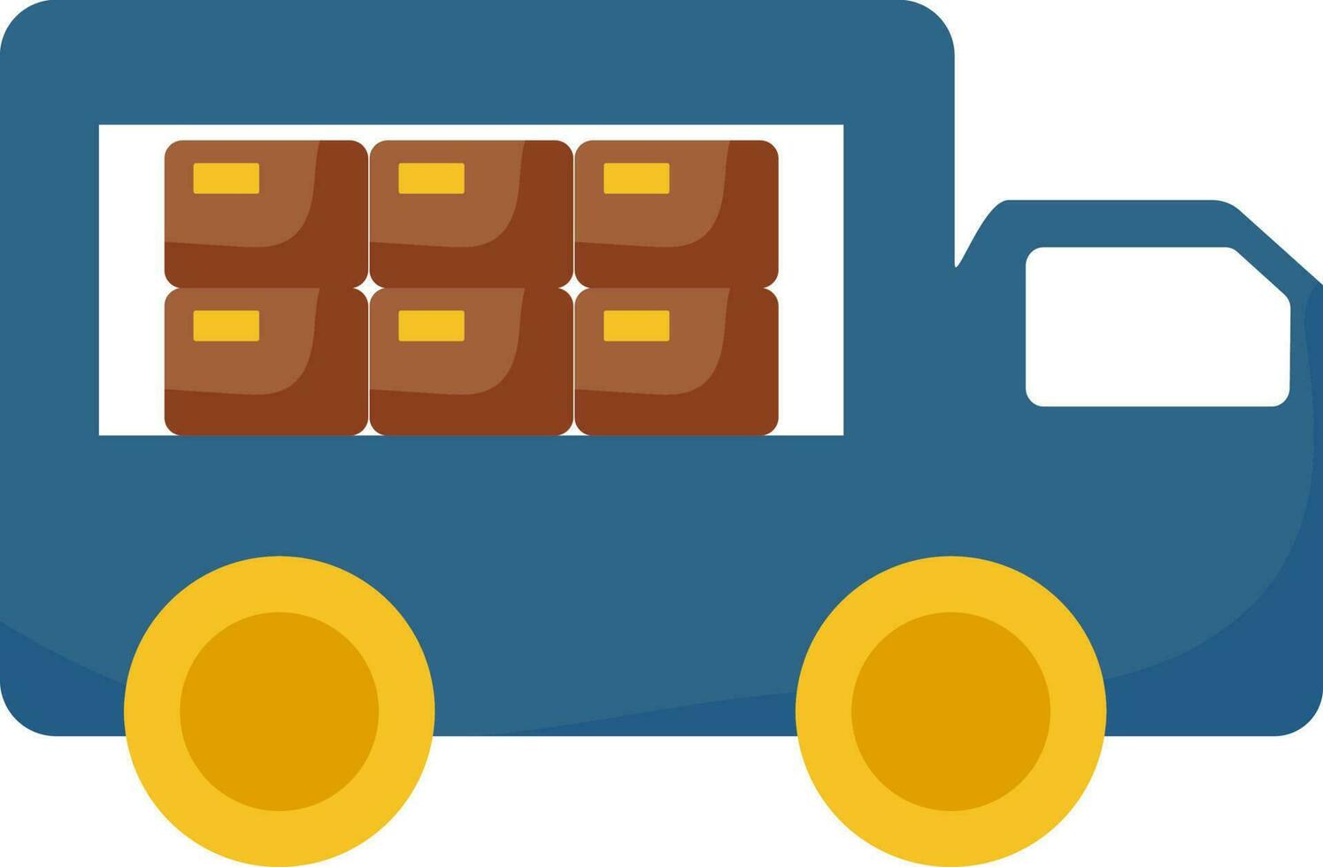 Colorful Parcels Delivery Truck Icon. vector