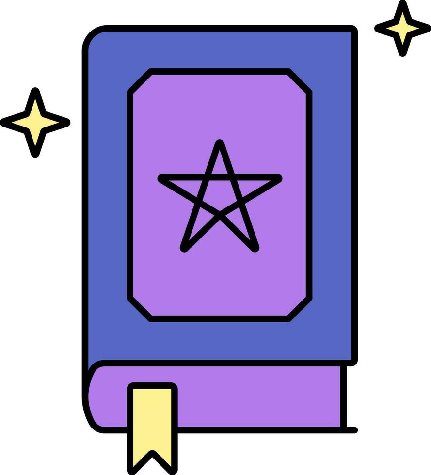 Spell Book Flat Icon Purple Color. vector