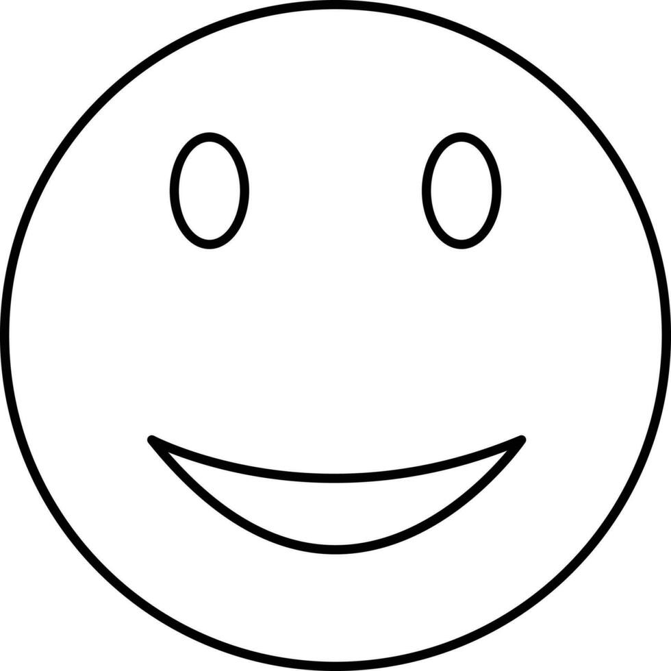 Cheerful Emoji Cartoon Face Icon In Linear Style. vector